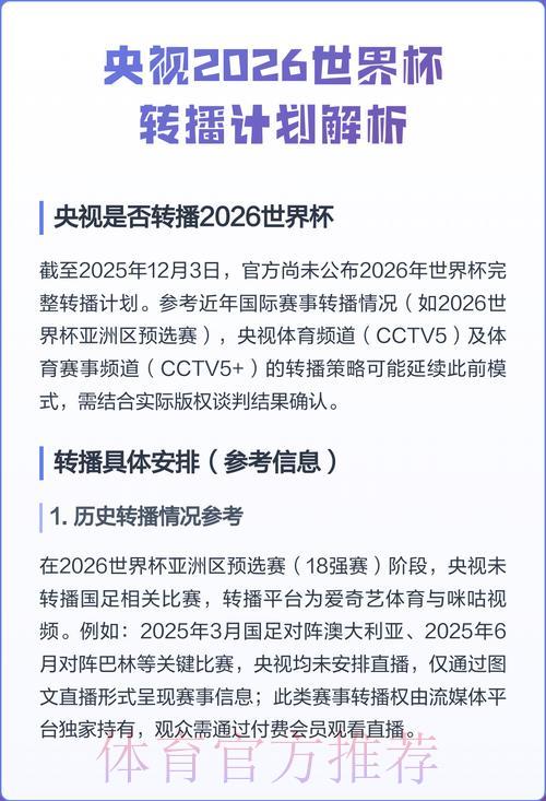 2026世界杯直播能收看多语言解说吗? 2026世界杯直播能收看多语言解说吗?